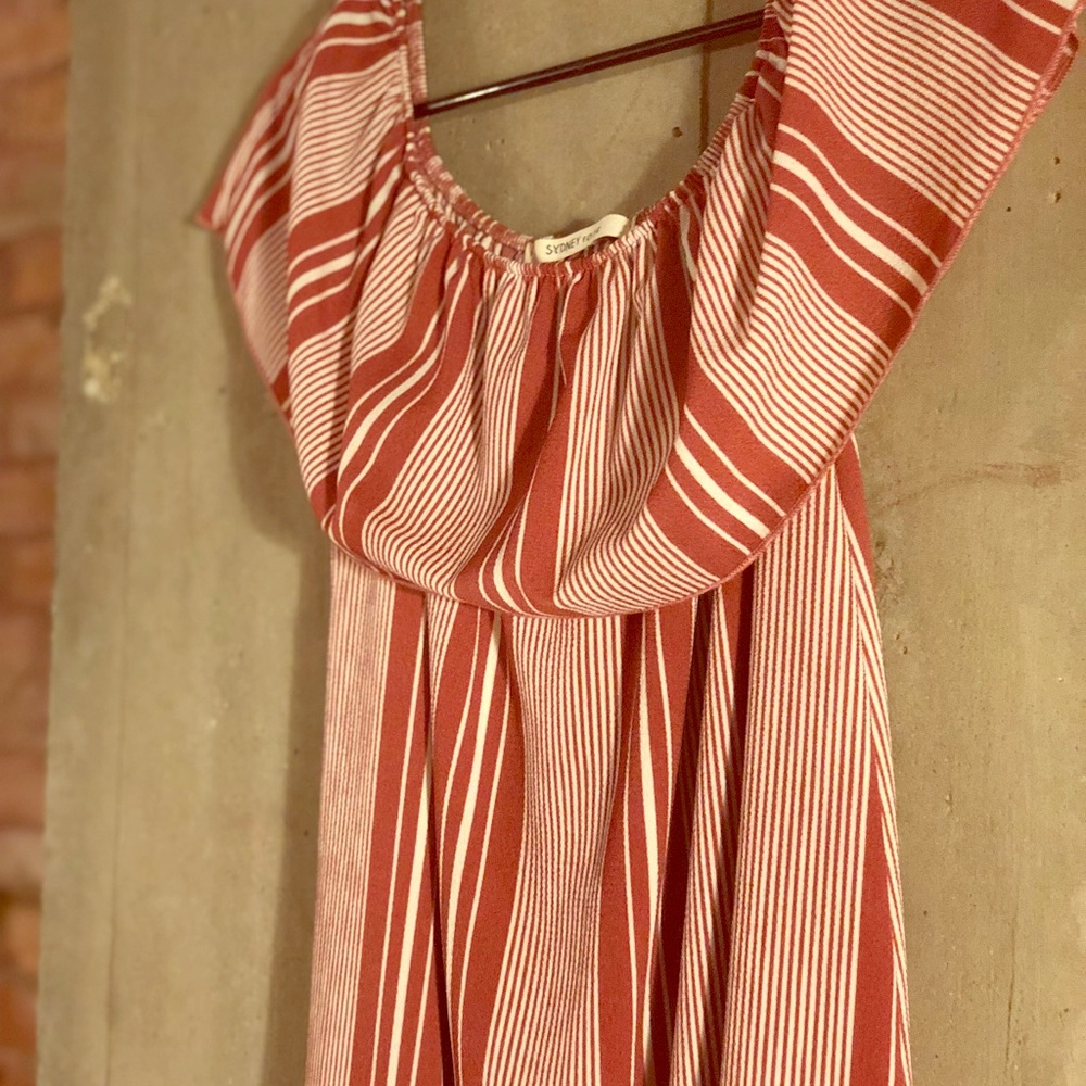 Dusty Red Striped Dress